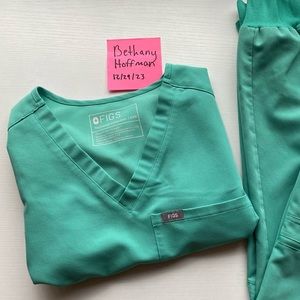 Figs XXS Catarina Scrub Top - Surgical Green